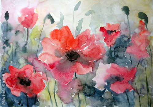 Abstract flower background a watercolor hand drawn