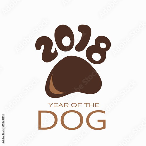 Chinese new year of the dog 2018 text design for logo, flyer, brochure, invitation, card