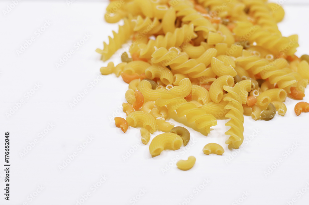 pasta on table top right side pasta on table top right side