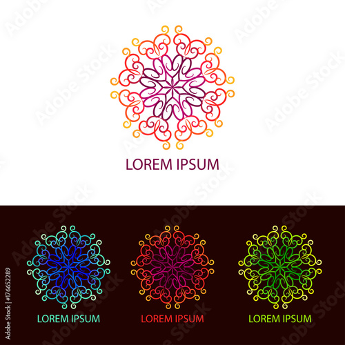 Psychedelic trans logo icon set.  Logo hypnosis