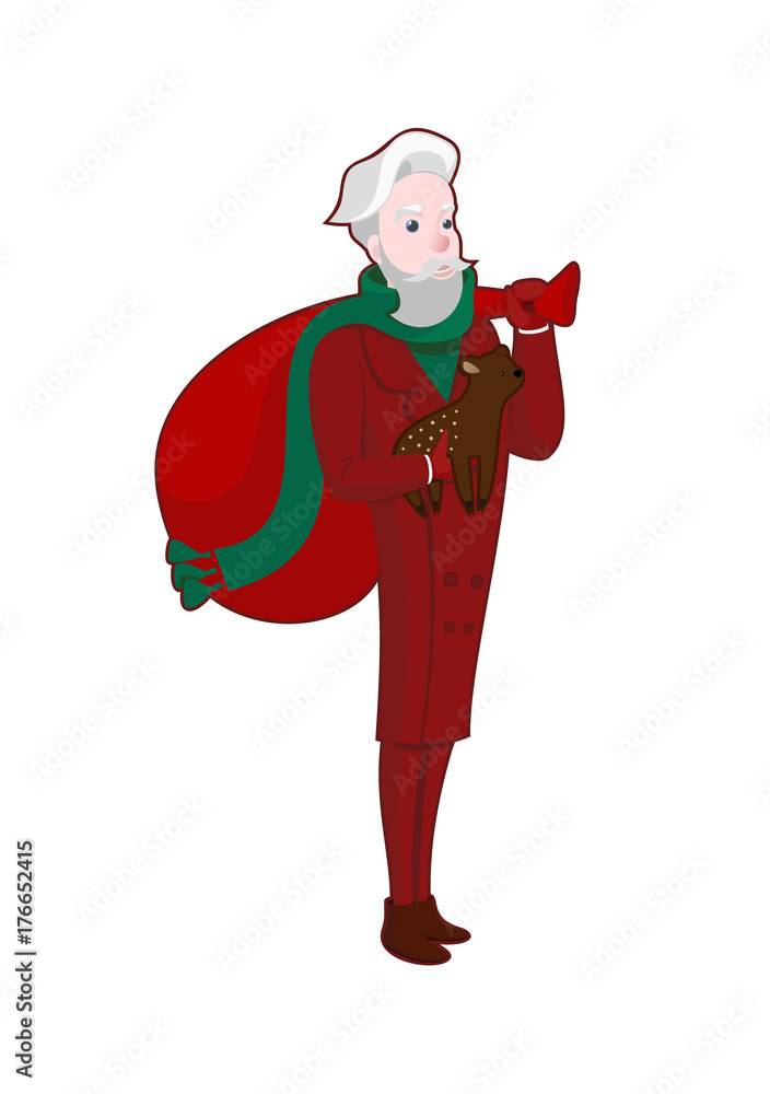Modern hipster Santa claus, vector illustration. Modern hipster Santa claus, vector illustration.