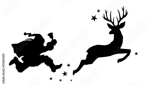 Weihnachtsmann und Hirsch