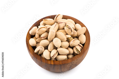 pistachio nut on white