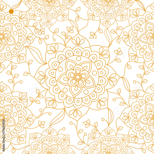 Floral mehendi pattern ornament vector illustration hand drawn henna pattern india tribal paisley background