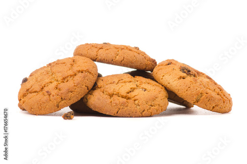 Biscuits with raisins isolated