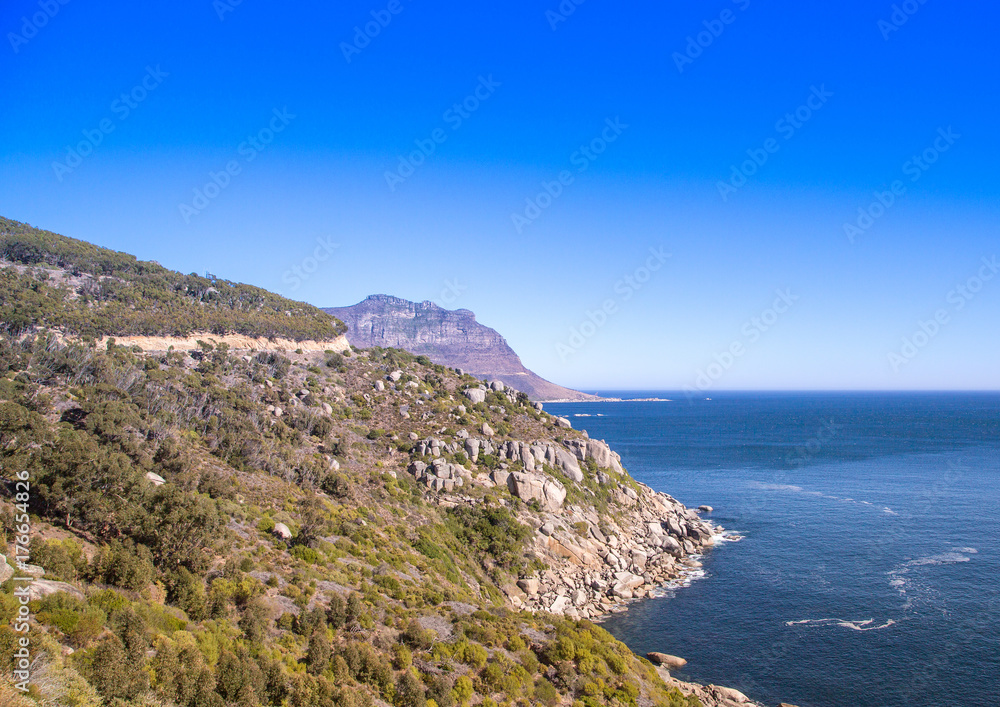 Landscape of Cape Town with seldom view of the Table Mountain without clouds in South Africa Landscape of Cape Town with seldom view of the Table Mountain without clouds in South Africa