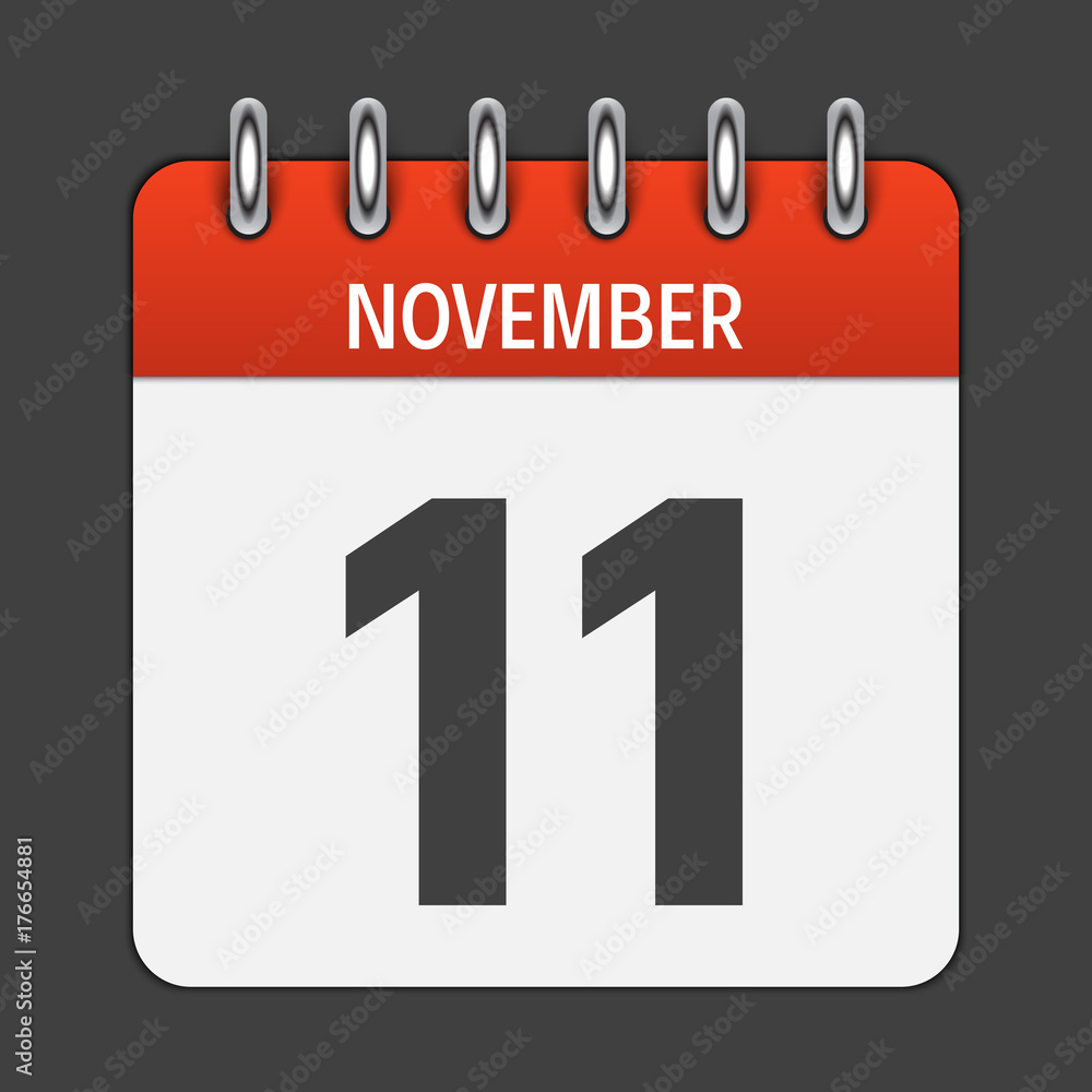 November 11 Calendar Daily Icon. Vector Illustration Emblem. El November 11 Calendar Daily Icon. Vector Illustration Emblem. El
