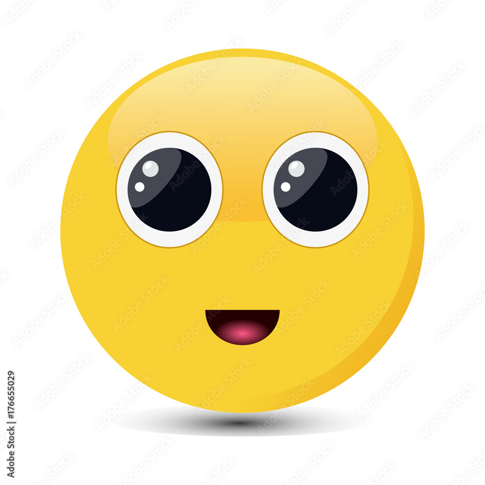 Smiling emoticon with happy eyes. Happy emoji vector illustration. Smiling emoticon with happy eyes. Happy emoji vector illustration.