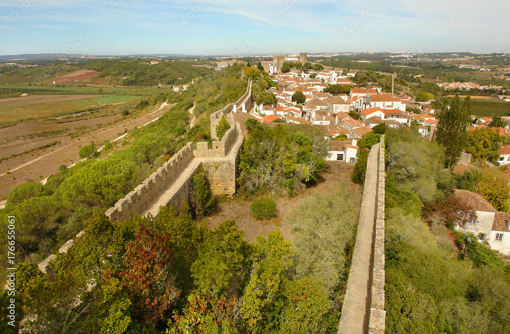  Óbidos -   Medieval old fortified city in Portugal with well-preserved castle and walls.
