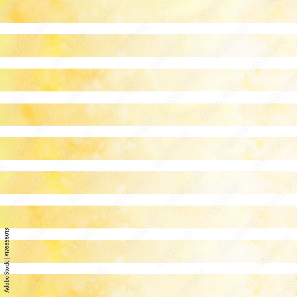 Fototapeta premium Watercolor yellow stripes. Yellow lines on white background