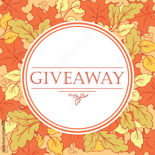 Autumn giveaway, banner with leaves. Giveaway banner, hand drawn style, great for social media