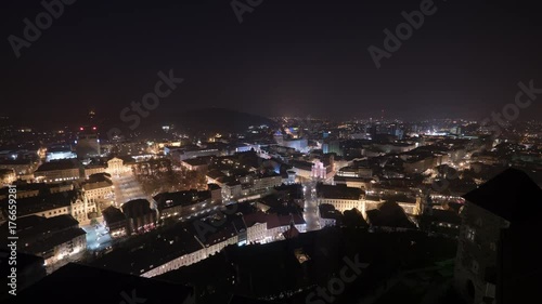 Wallpaper Mural Brilliant time lapse view of the city at night in Ljubljana  Torontodigital.ca