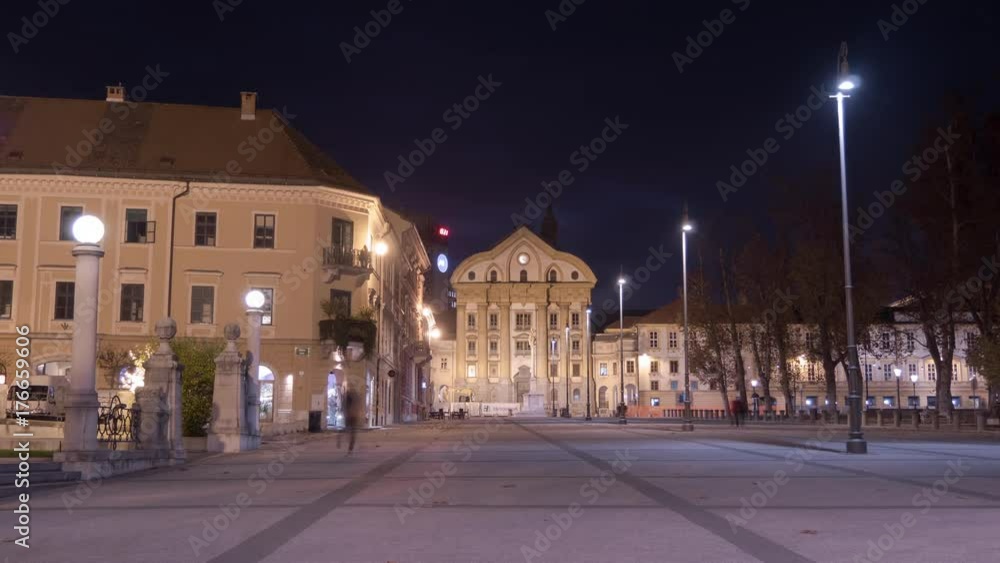 Time lapse view of people walking in the Congress Square, Ljubljana Time lapse view of people walking in the Congress Square, Ljubljana