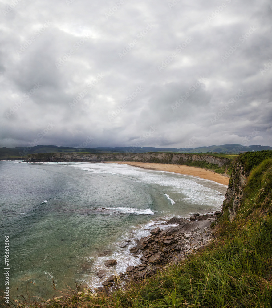 View of the beach, Langre, Cantabria, Spain View of the beach, Langre, Cantabria, Spain