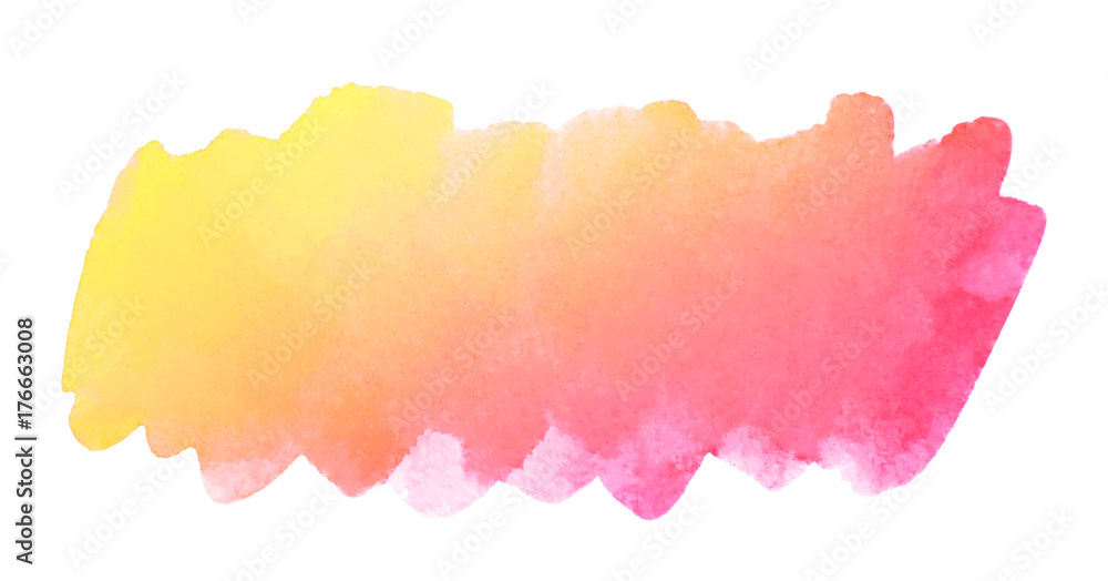 Watercolor artistic brush stroke isolated on white background. Abstract watercolor background for design.