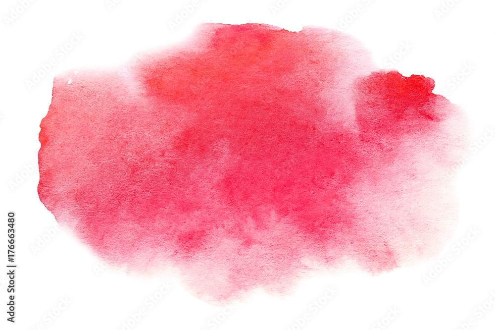 Watercolor artistic brush stroke isolated on white background. Abstract watercolor background for design.