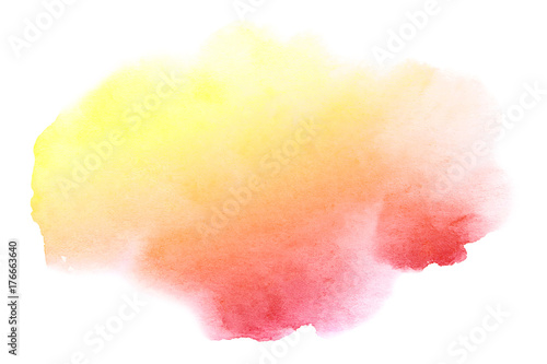 Watercolor artistic brush stroke isolated on white background. Abstract watercolor background for design.