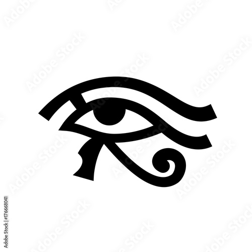 Horus eye (Wadjet), Eye of Ra. Ancient Egyptian Hieroglyphic Mystical Sign.