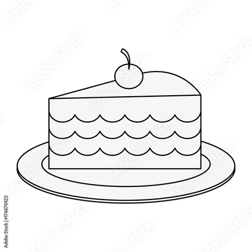 Piece of cake icon vector illustration graphic design