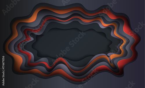 Cut paper abstract background, 3D paper art frame, cut paper texture colorful paper layers. Holiday invitation background, brochure cover template, business card, craftsmanship, banner, layout vector