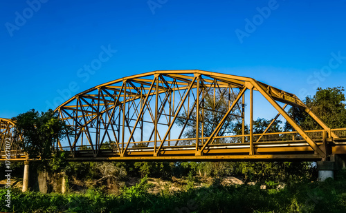 Columbus, TX October 13,2017 The bridge into Columbus, TX over the Colorado River on route 71.