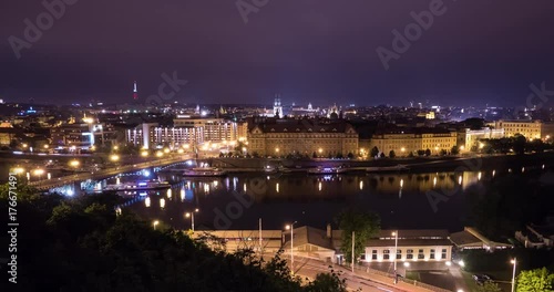 Wallpaper Mural Timelapse of Prague at night Torontodigital.ca