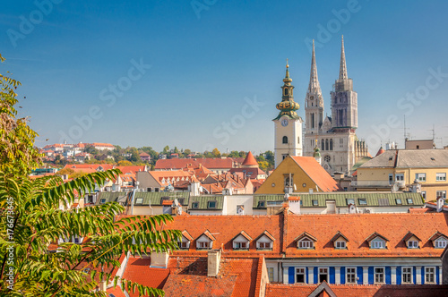 Wallpaper Mural Zagreb Panorama with the Cathedral Torontodigital.ca