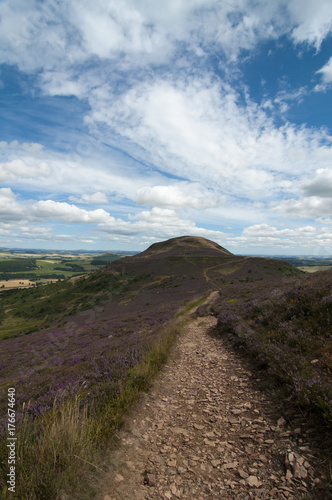 Footpath leading up to middle Eildon with North Eildon in the background, Melrose
