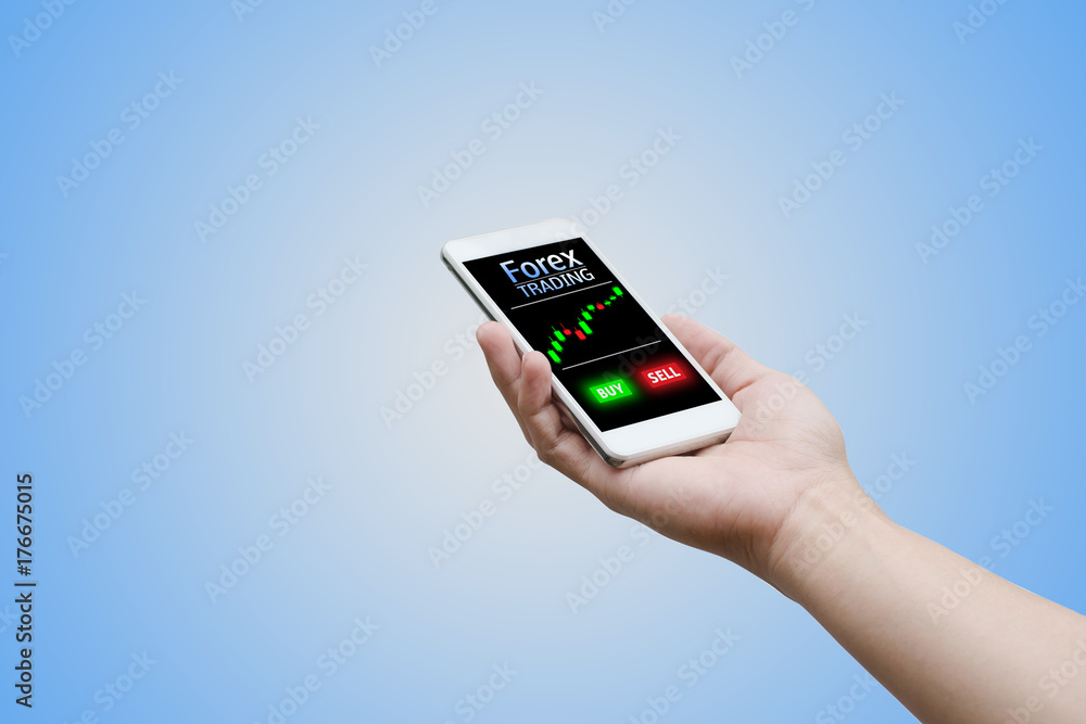 Forex concept, hand man using smartphone trading with virtual screen. Forex concept, hand man using smartphone trading with virtual screen.