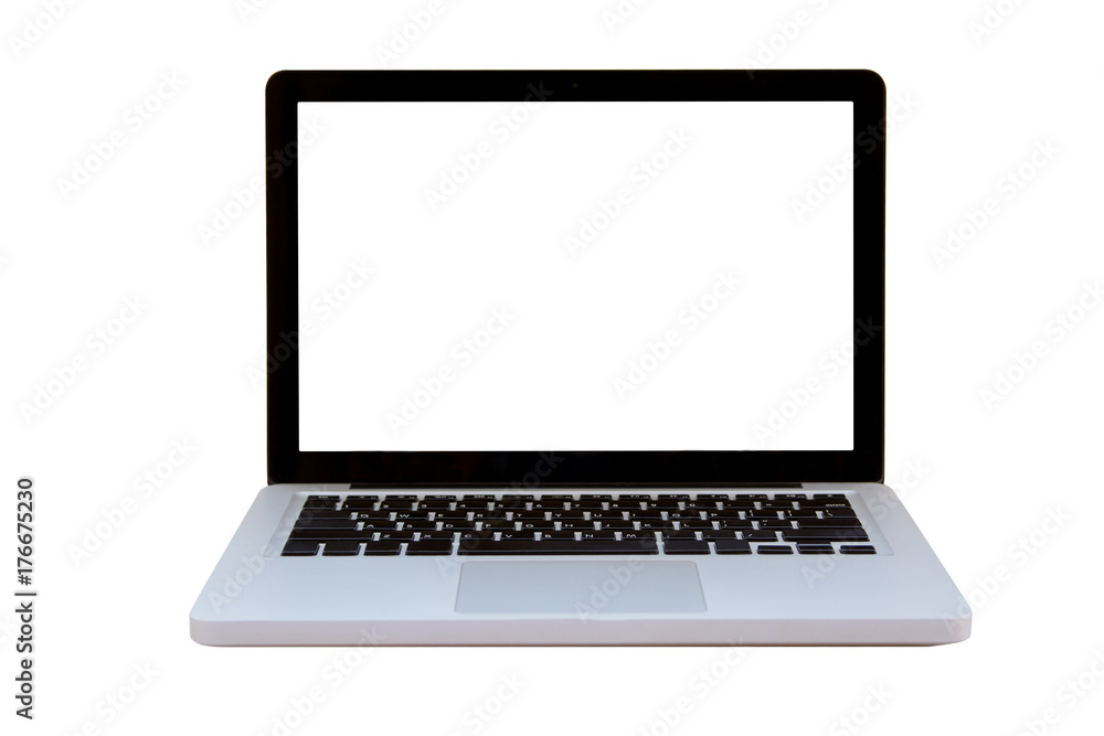 Laptop with blank screen isolated on white. with clipping path Laptop with blank screen isolated on white. with clipping path