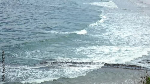 Sea waves hitting the shore