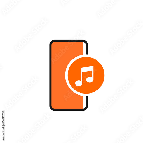 Smartphone Music Flat Logo & Icon Element