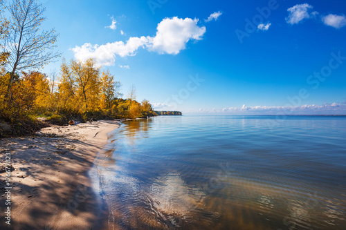 Autumn landscape. Ob reservoir, Novosibirsk region, Berdsk, Siberia, Russia