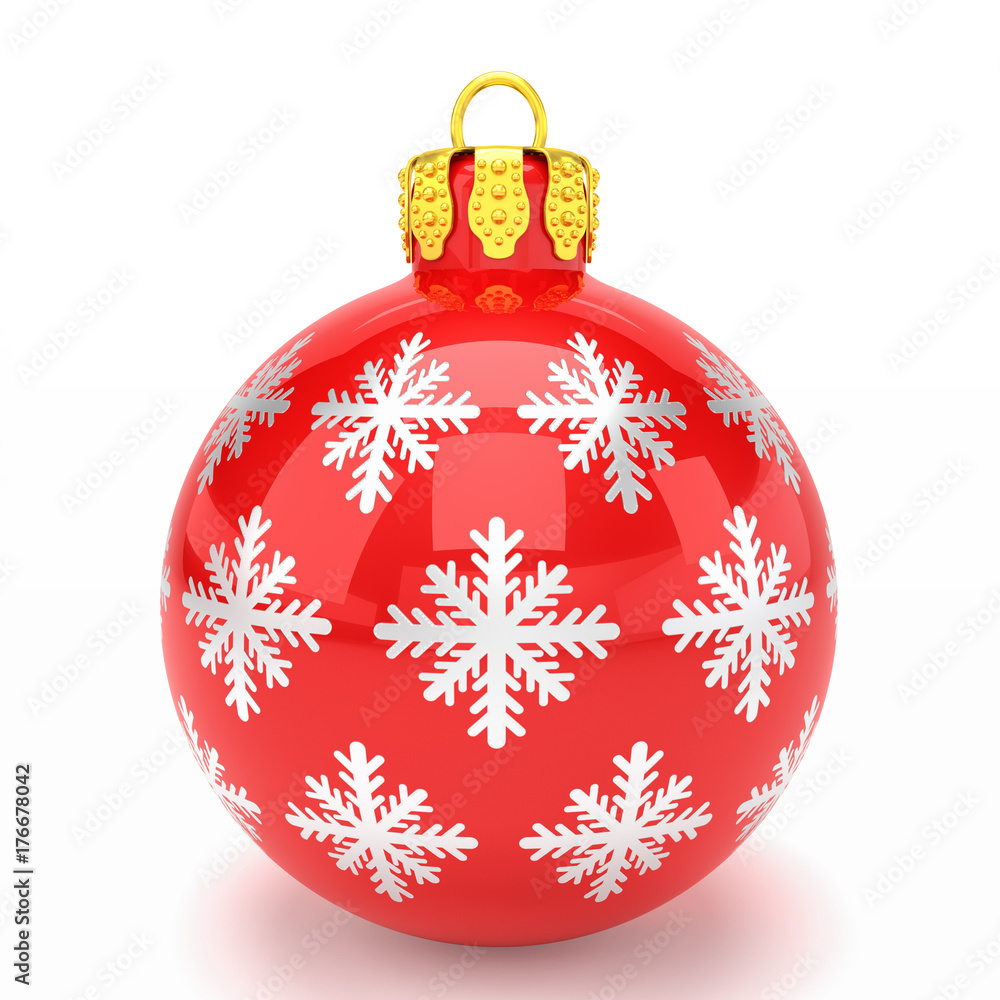 3d render of red christmas bauble with pattern over white background - merry christmas concept 3d render of red christmas bauble with pattern over white background - merry christmas concept