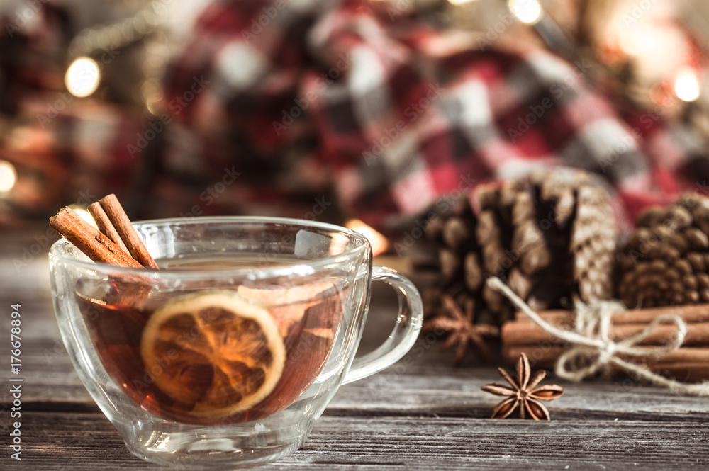 Christmas Cup with cinnamon and lemon Christmas Cup with cinnamon and lemon