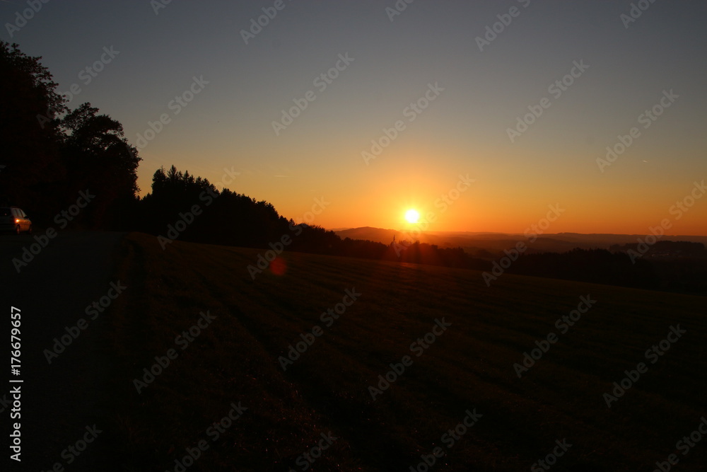 herbst sonnenuntergang landschaft