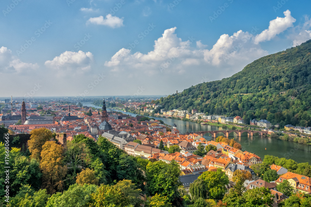 Fototapeta premium Bird's-eye view of Heidelberg