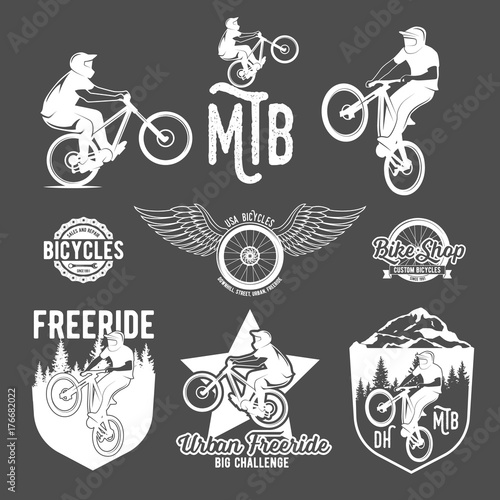 Set of mountain bike badges
