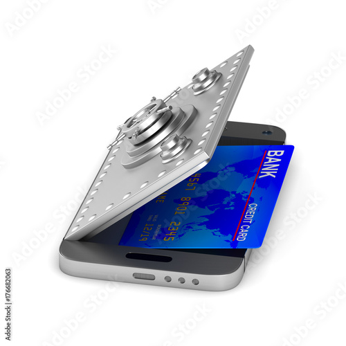 Protection phone on white b...