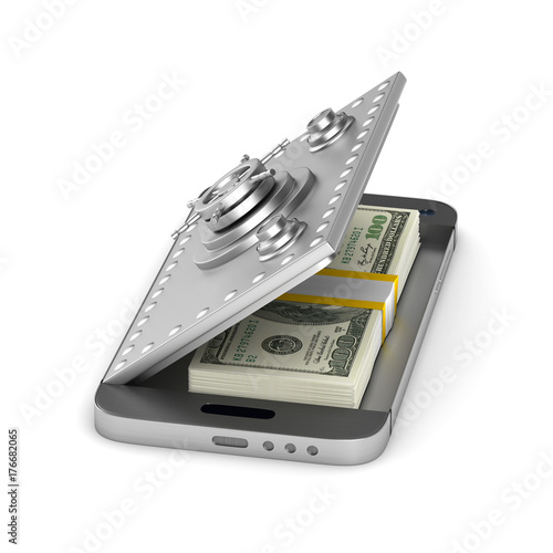 Protection phone on white b...