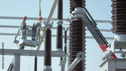 electrical worker on substation