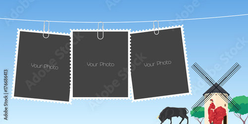 Collage of photo frames vector illustration