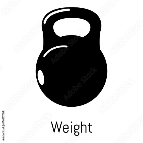 Kettlebell icon, simple black style