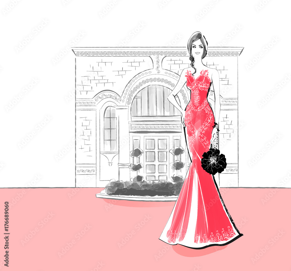 パーティードレスの女性 Stock イラスト Adobe Stock パーティードレスの女性 Stock イラスト Adobe Stock