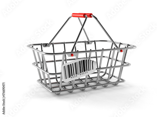 Shopping basket with barcode