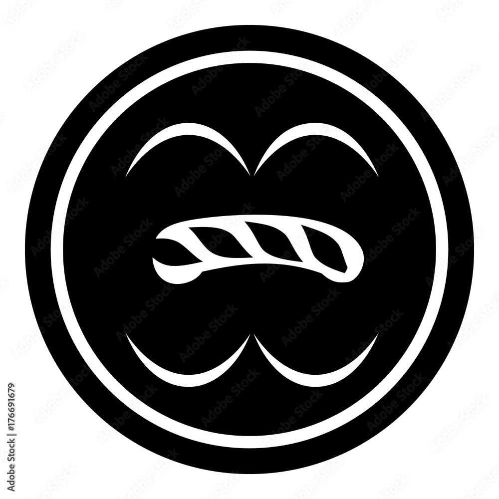 Circle button icon, simple black style Circle button icon, simple black style