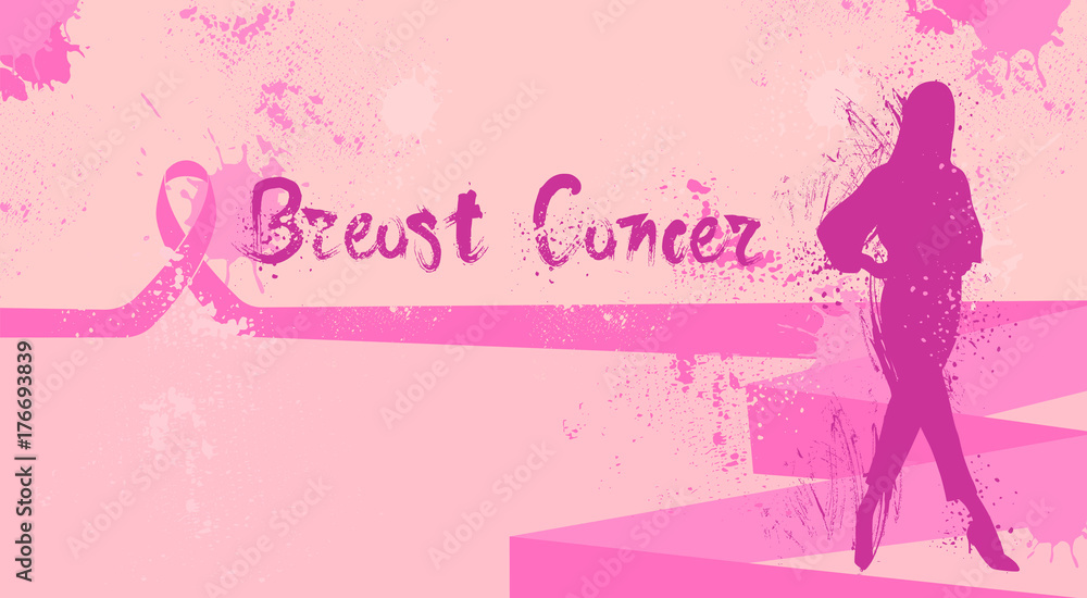 Breast Cancer Day Disease Awareness Prevention Poster With Silhouette Female Flat Vector Illustration Breast Cancer Day Disease Awareness Prevention Poster With Silhouette Female Flat Vector Illustration