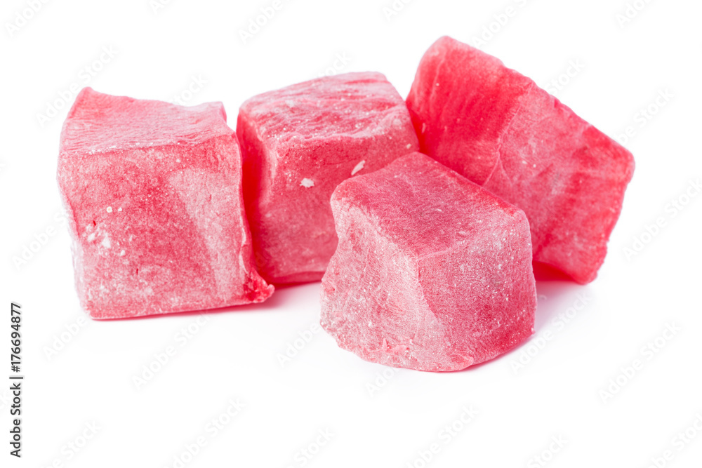 Tasty Turkish delight isolated on white Tasty Turkish delight isolated on white