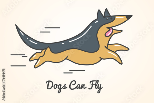 funny cute cartoon german shepherd dog