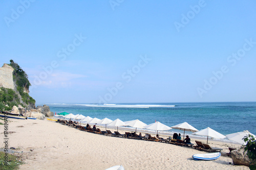 The beach in Bali  Indonesia. The paradise island famous for its nature and culture